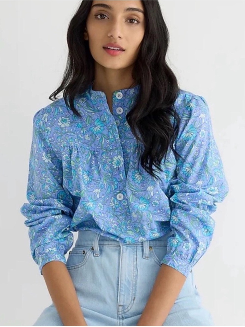 J. Crew Fresco Top In Floral Cotton Poplin